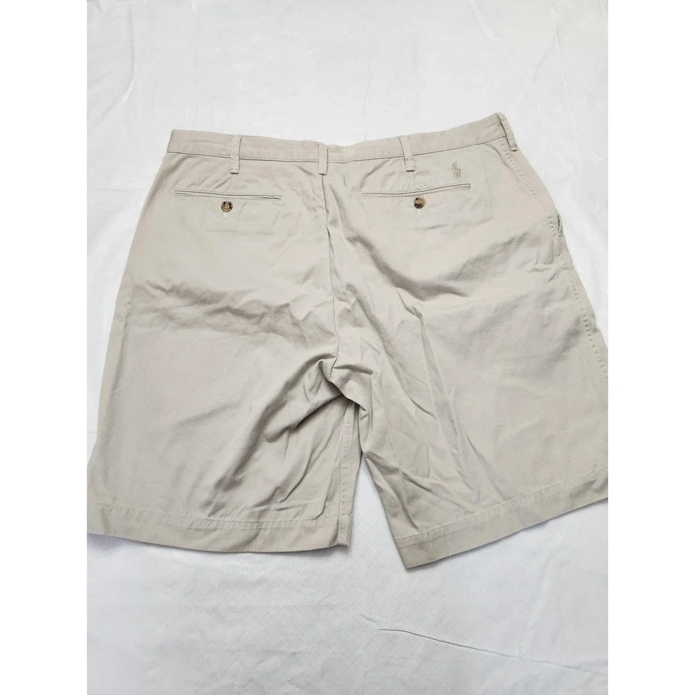 Polo Ralph Lauren Shorts Mens 38 Beige Relaxed Fit Chino 10 Inseam Cotton
